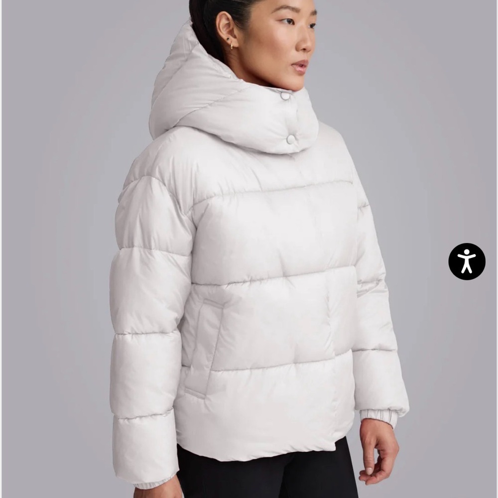 Anthropologie Ivory Large puffer jacket with detachable hood med & large $199​ - Picture 2 of 12